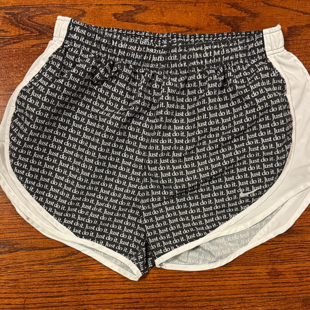 Nike Women's Black and White Athletic Shorts